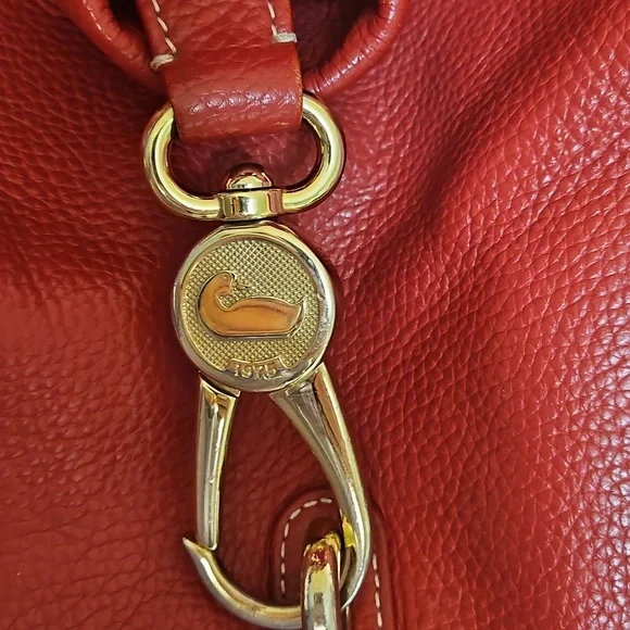 Dooney & Bourke Red Pebble Leather Hobo Shoulder Bag - Picture 3 of 10